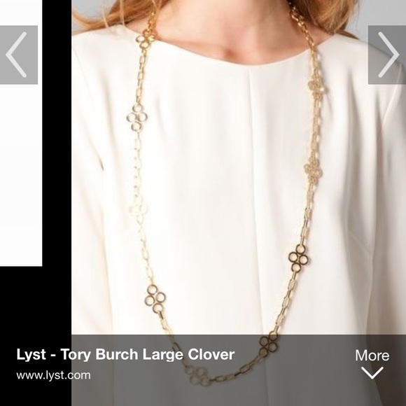 Tory Burch Jewelry - NWY Tory Burch Large Silver Clover Necklace.